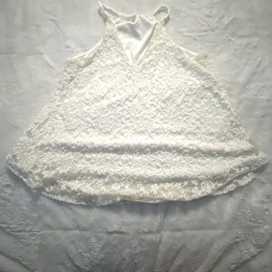 Silk shirt with lace flowers over the top!